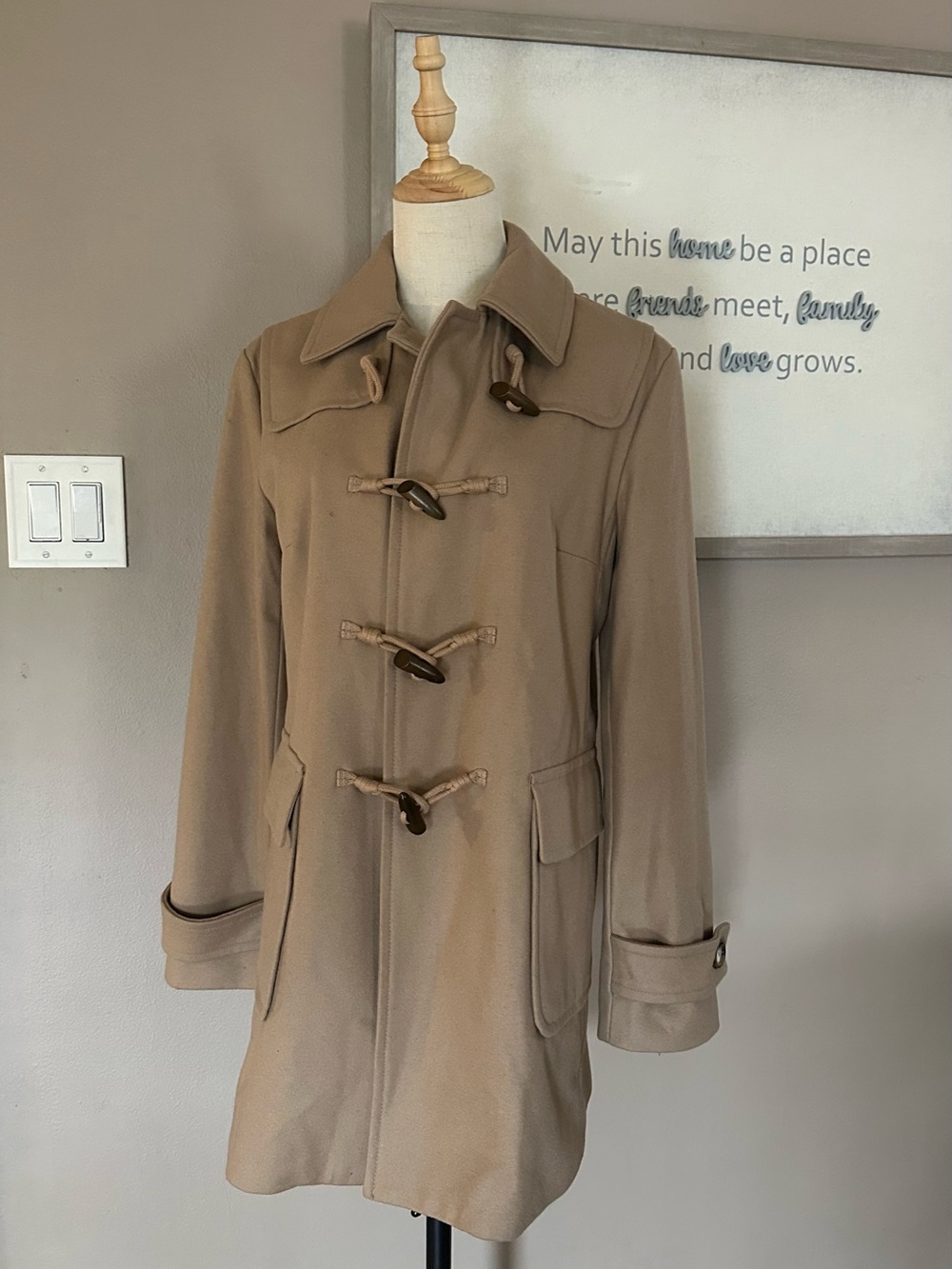 GAP Women's Camel Toggle Pea Coat